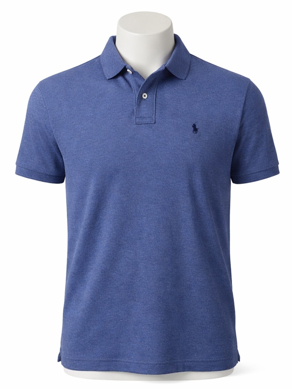 Men's Polo Ralph Lauren Cotton Polo Shirt Blue with Blue Pony Size Small